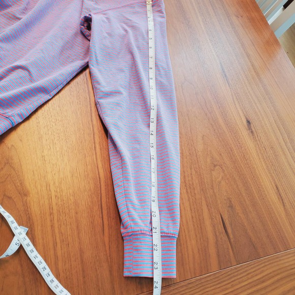 Oliver Ridley Mens 1/4 Zip Striped Pullover Long Sleeve Golf Top Sz M Pink Blue - Picture 7 of 8